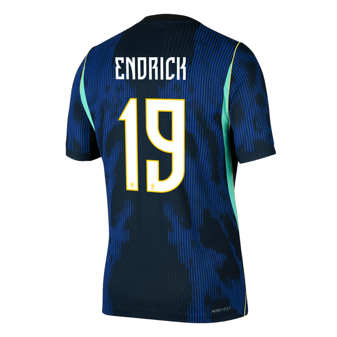 Versão do Jogador ENDRICK #19 Brasil Fora Copa do Mundo Futebol Camisas 2026 Marinha