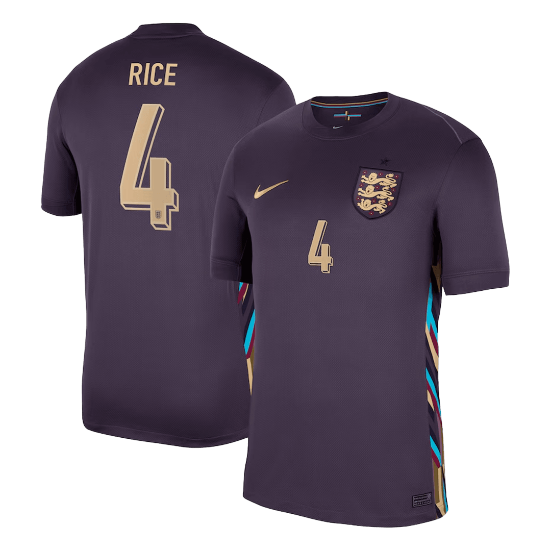 Camisola personalizada RICE #4 Inglaterra Soccer Jersey Away 2025/26