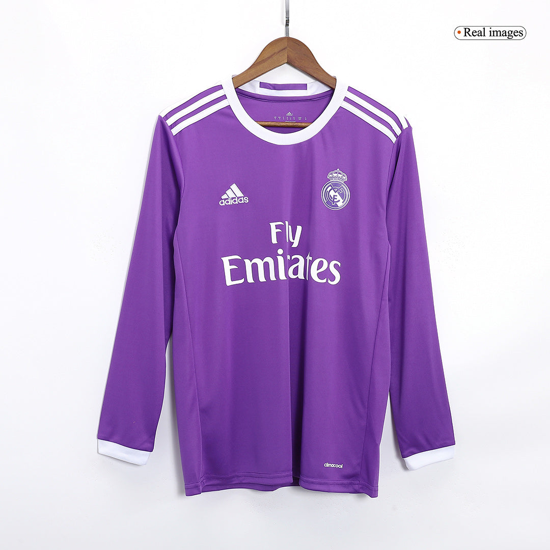 Camisola SERGIO RAMOS #4 Real Madrid Retro Fora Manga Comprida 2016/17