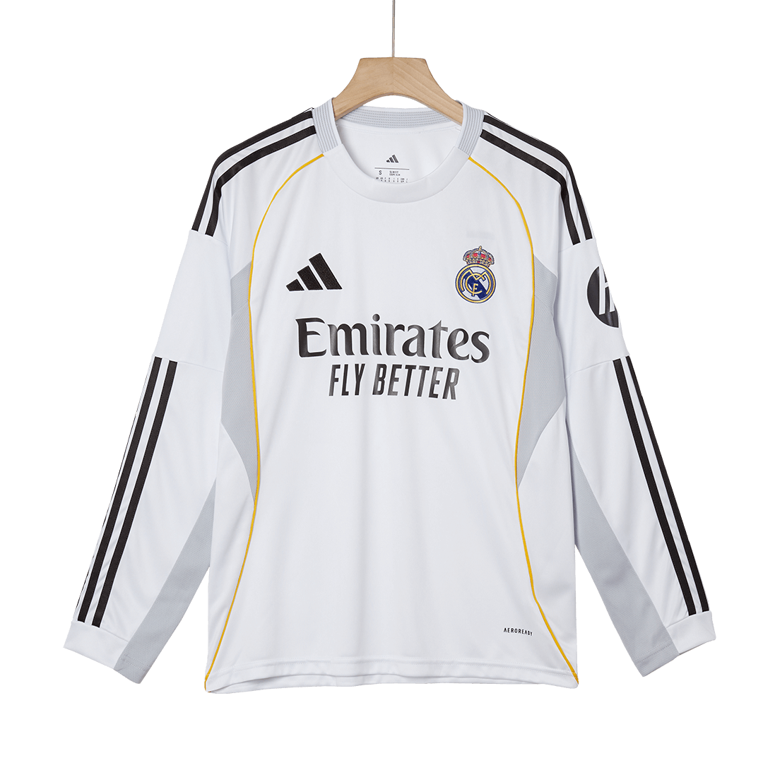 Real Madrid Camisola Casa Manga Comprida 2025/26 Branco