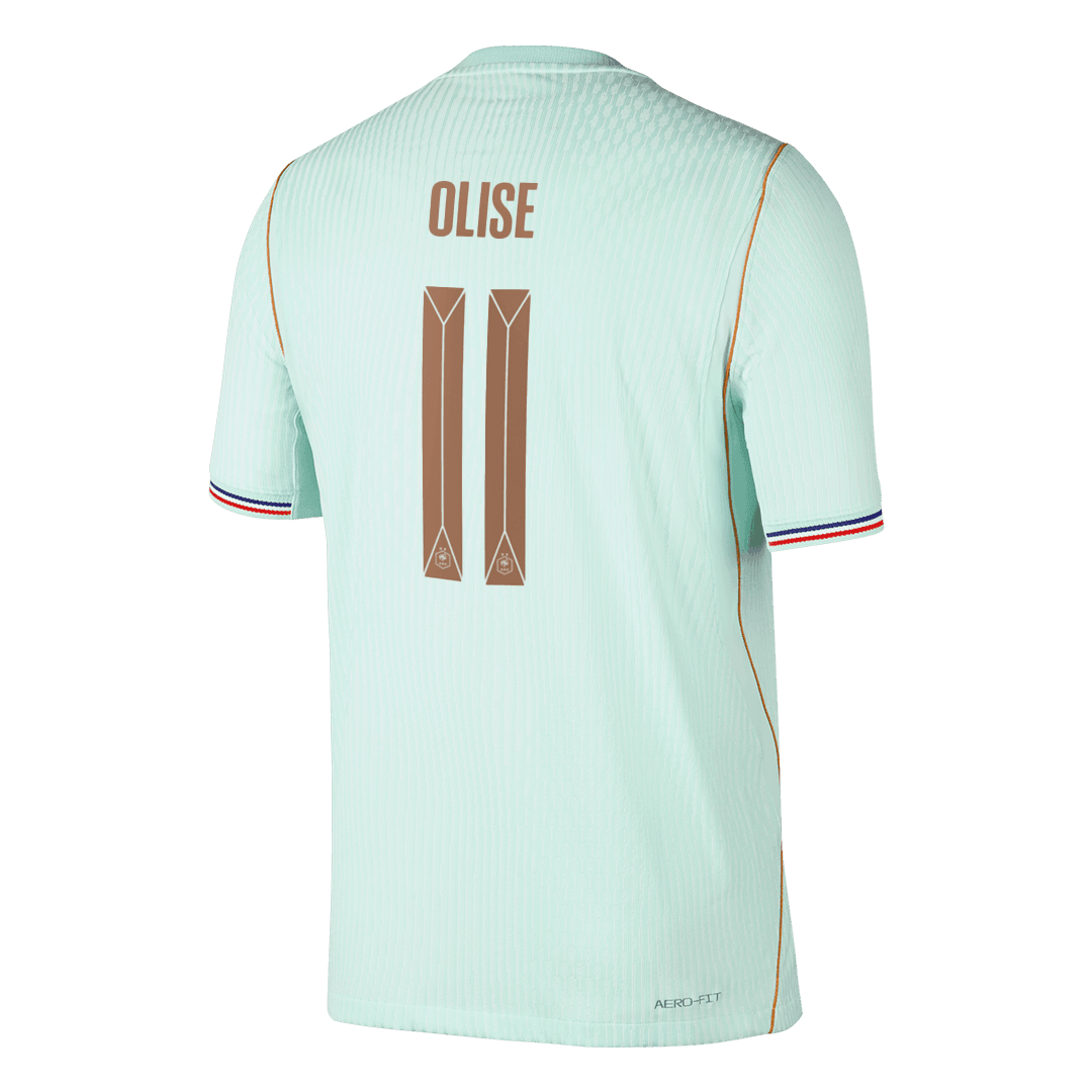 Versão do Jogador OLISE #11 França Fora Copa do Mundo Futebol Camisas 2026 Verde