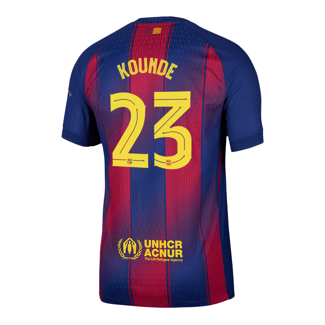 Jogador KOUNDE #23 Barcelona Casa Futebol Camisas 2025/26 - UCL