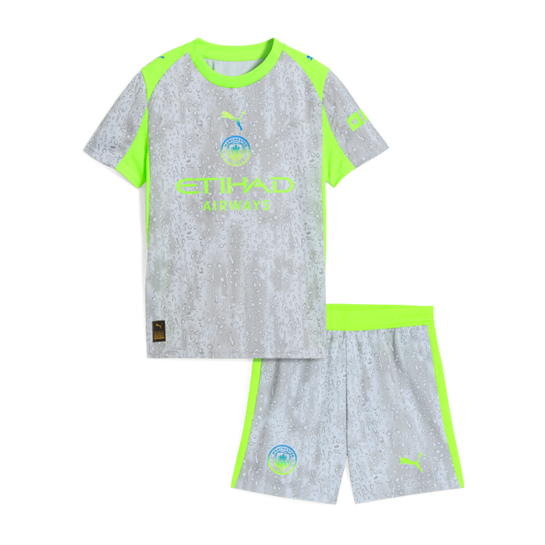 Manchester City Infantil
Terceira 2025/26 Cinza camisola de futebol