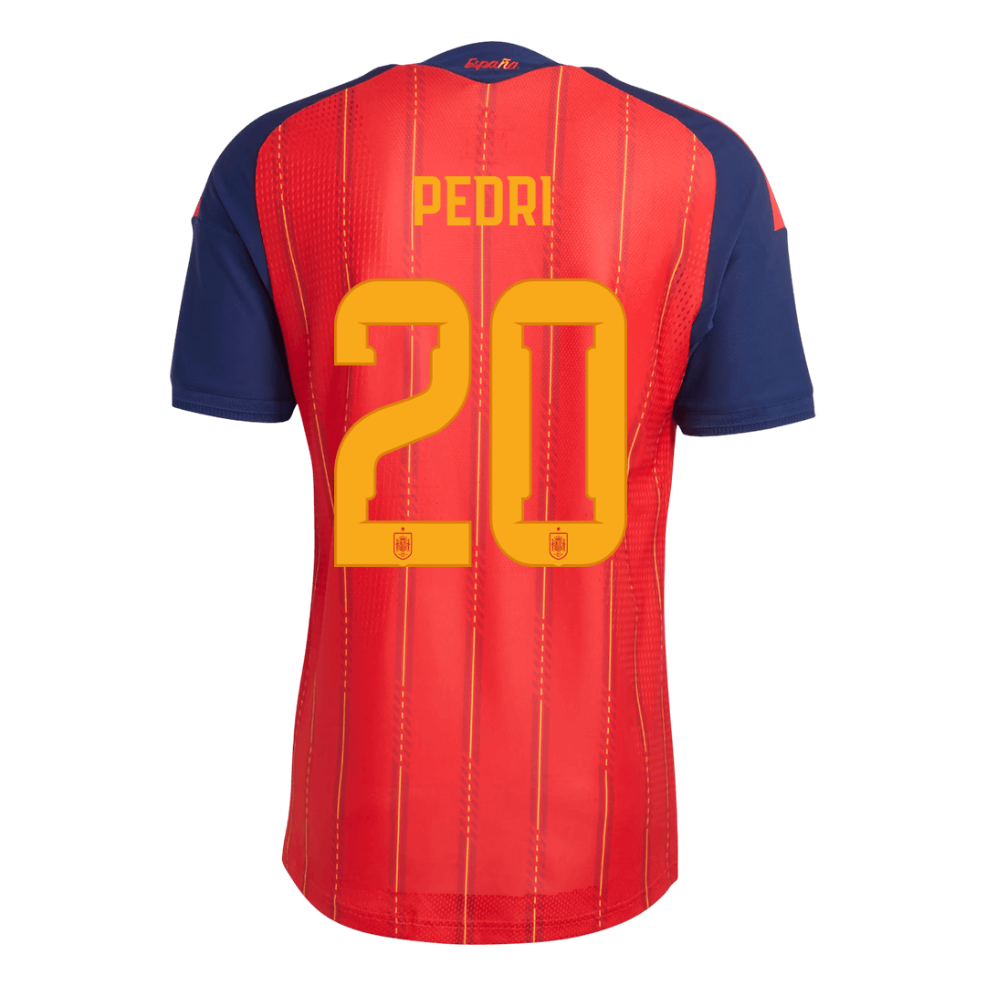 Versão do Jogador PEDRI #20 Espanha Casa Copa do Mundo Futebol Camisas 2026 Vermelho