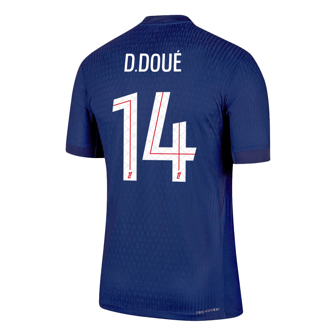 Jogador D.DOUÉ #14 PSG Casa Futebol Camisas 2025/26 Marinha