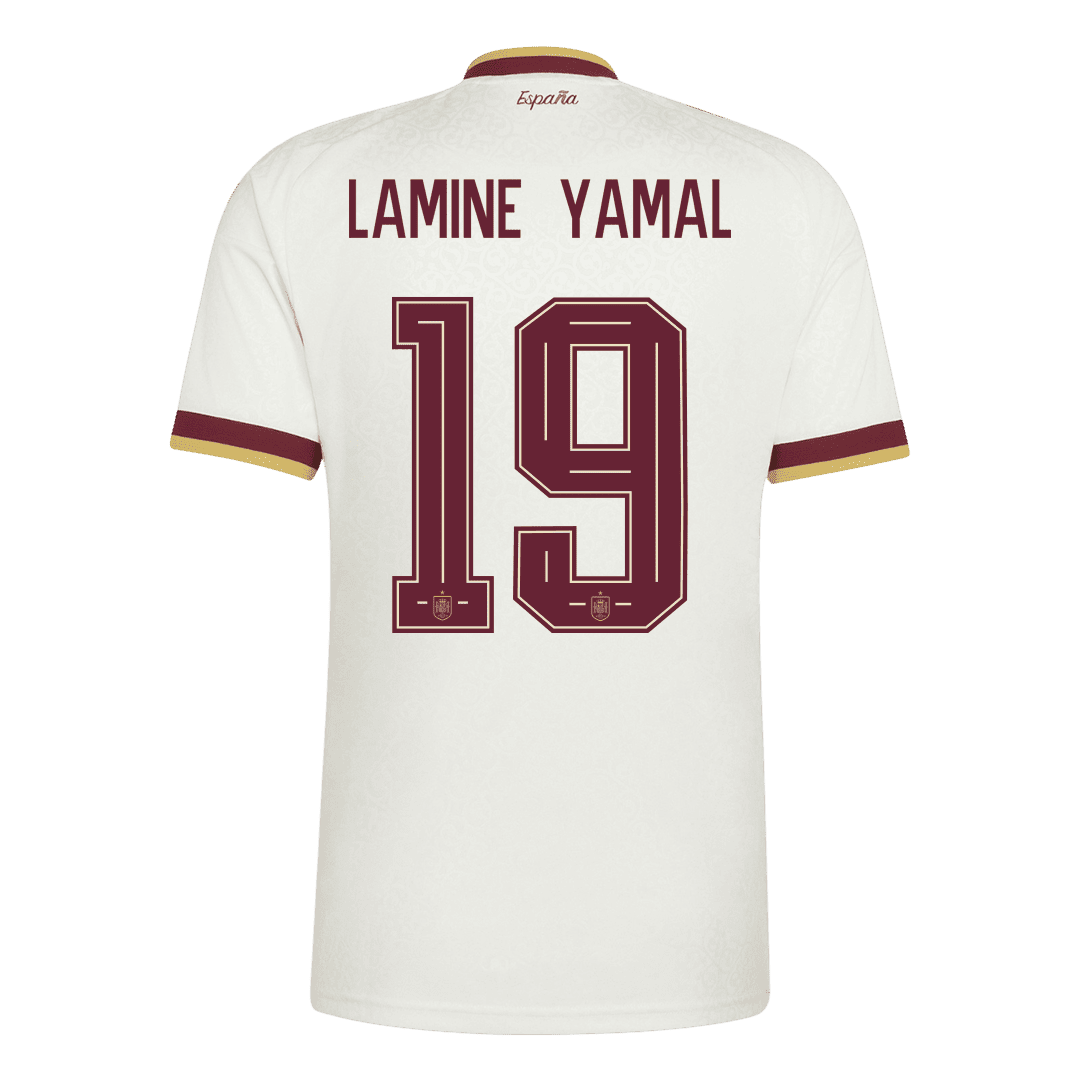 LAMINE YAMAL #19 Spain Fora Copa do Mundo Camisa 2026 Branco