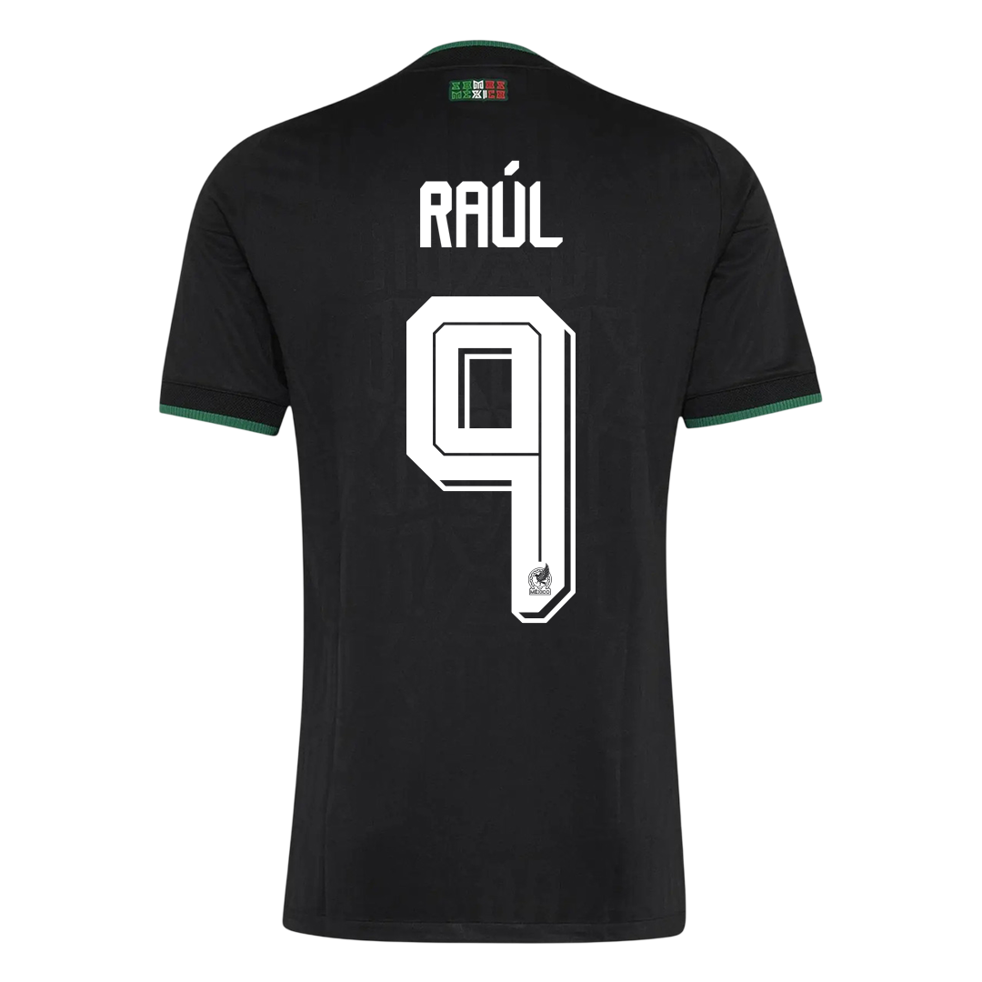 Versão do Jogador RAÚL #9 México Terceira Copa do Mundo Futebol Camisas 2026 Preto