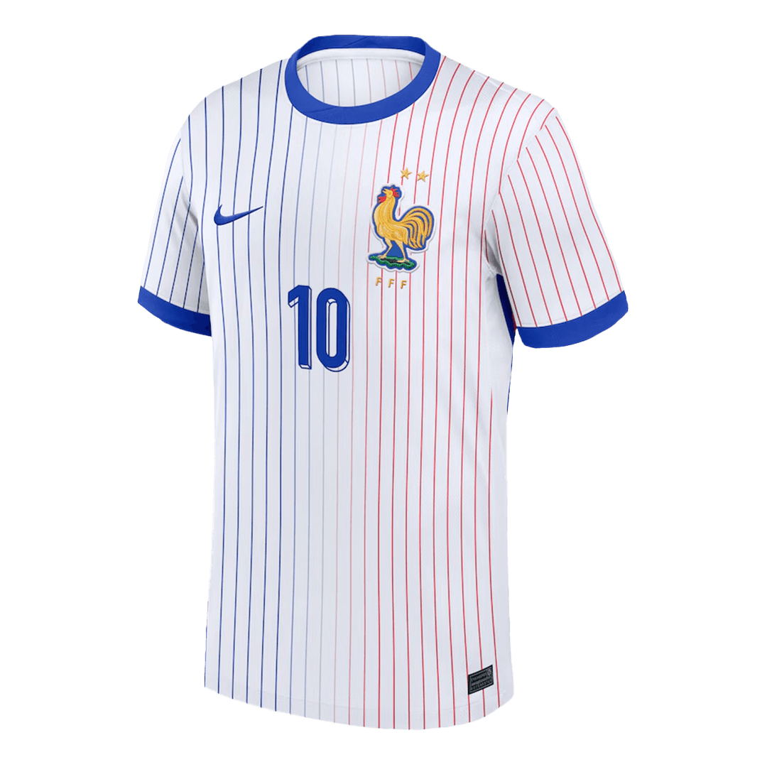 Camisola de futebol MBAPPE #10 França Fora Camisola personalizada