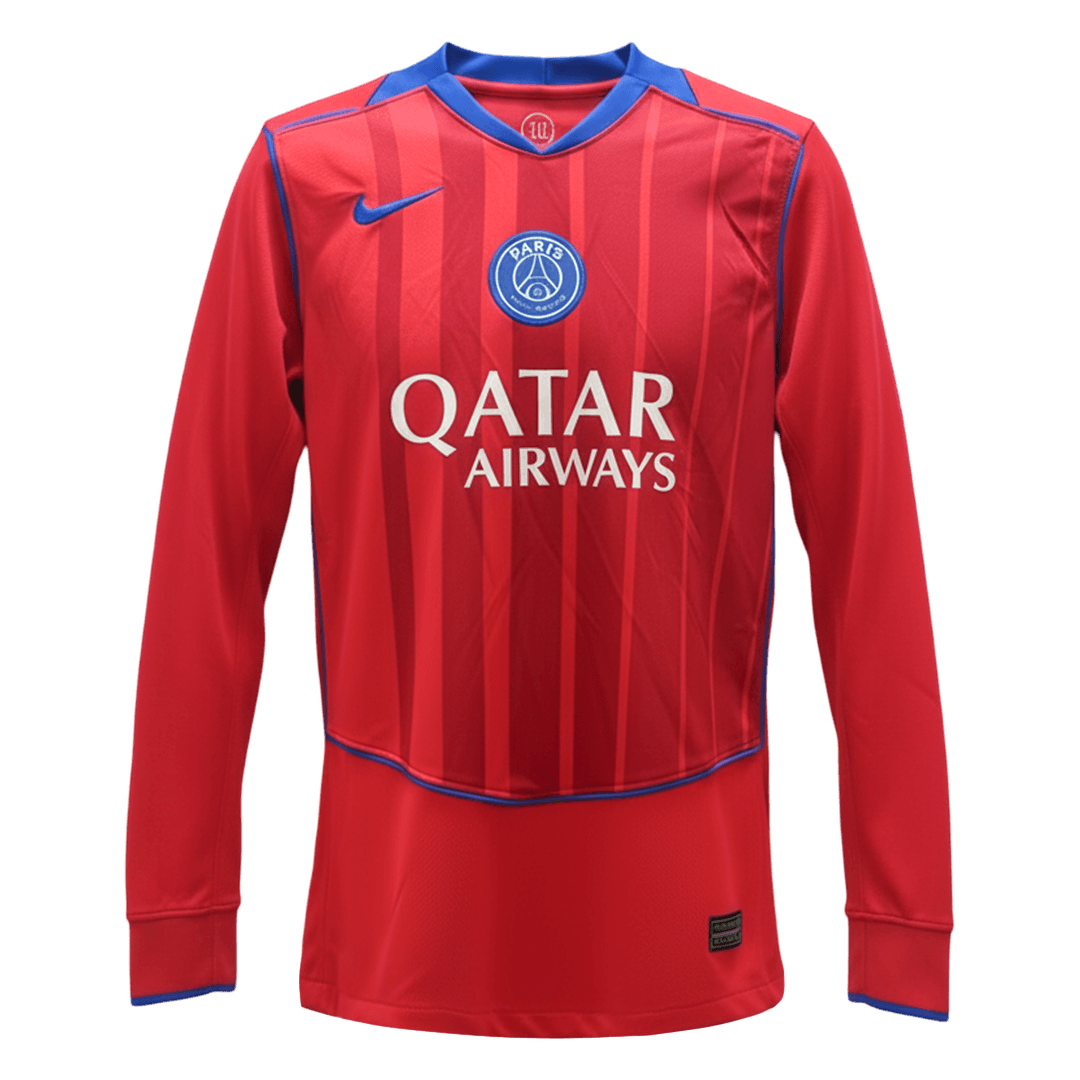 PSG Terceira Manga comprida Camisa 2025/26 Vermelho camisola de futebol