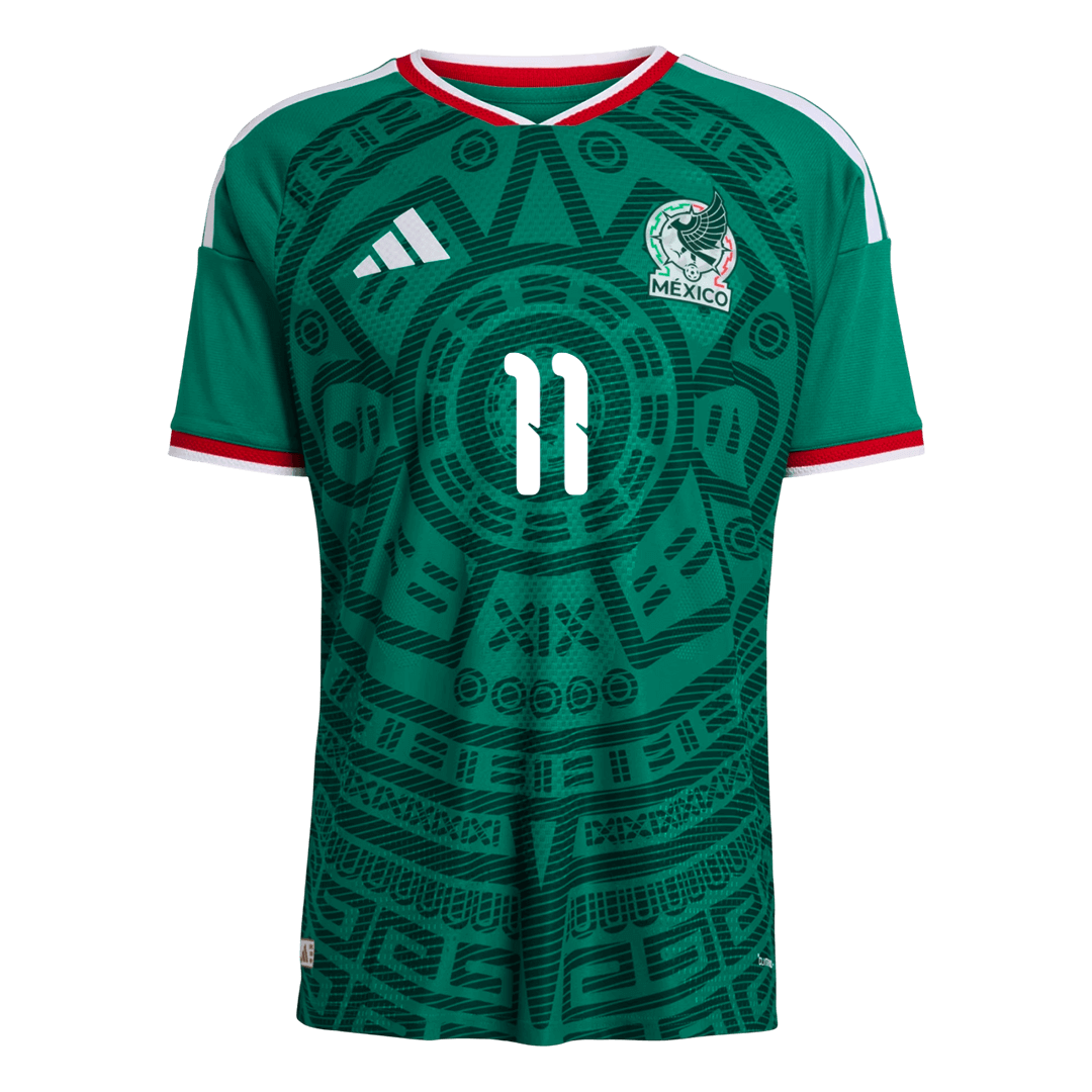 Versão do Jogador S.GIMENEZ #11 México Casa Copa do Mundo Futebol Camisas 2026 Verde