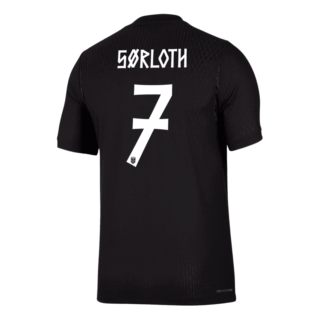 Versão do Jogador SØRLOTH #7 Noruega Fora Copa do Mundo Futebol Camisas 2026 Preto
