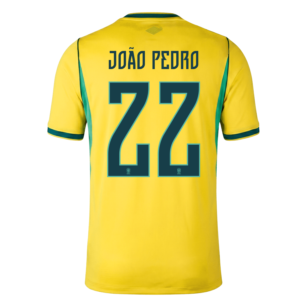 JOÃO PEDRO #22 Brasil Casa Copa do Mundo Camisa 2026 Amarelo
