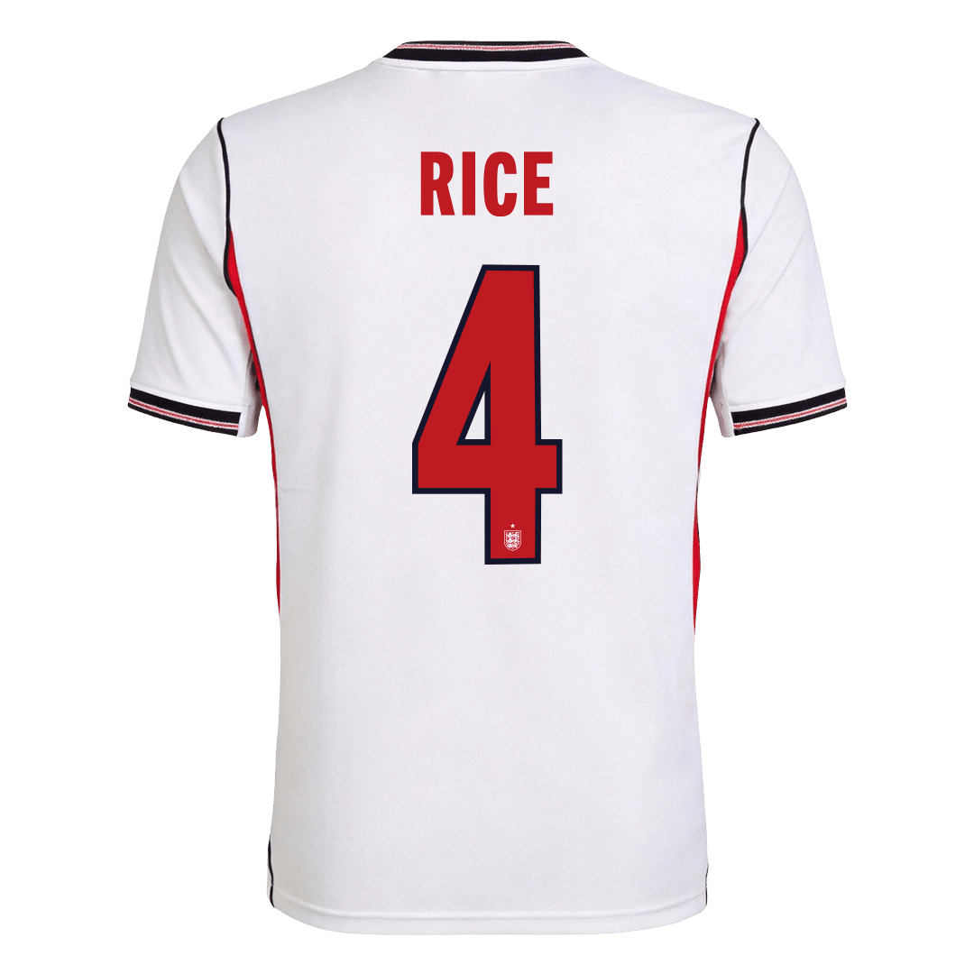 RICE #4 Inglaterra Casa Copa do Mundo Camisa 2026 Branco