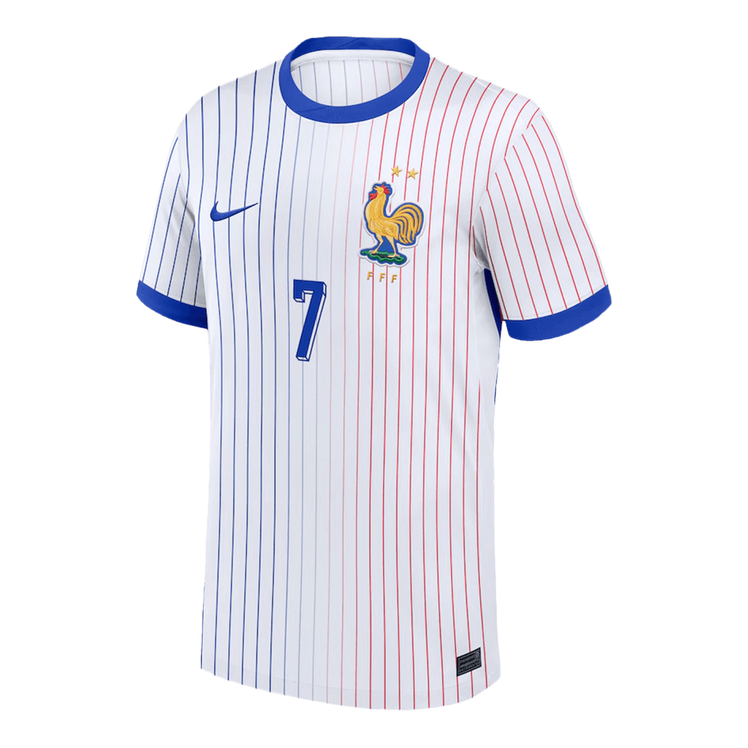 Camisola de futebol GRIEZMANN #7 França Fora Camisola personalizada