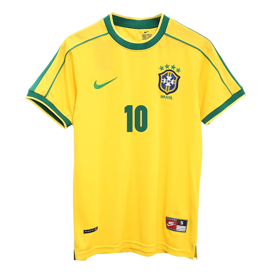 RIVALDO #10 Brasil Camisola Retro Casa 1998 - Copa do Mundo