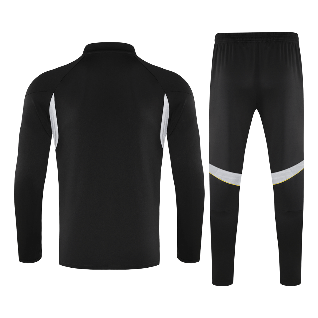 Real Madrid Zíper Moletom Conjunto (Top+Calças) 2025/26 Preto