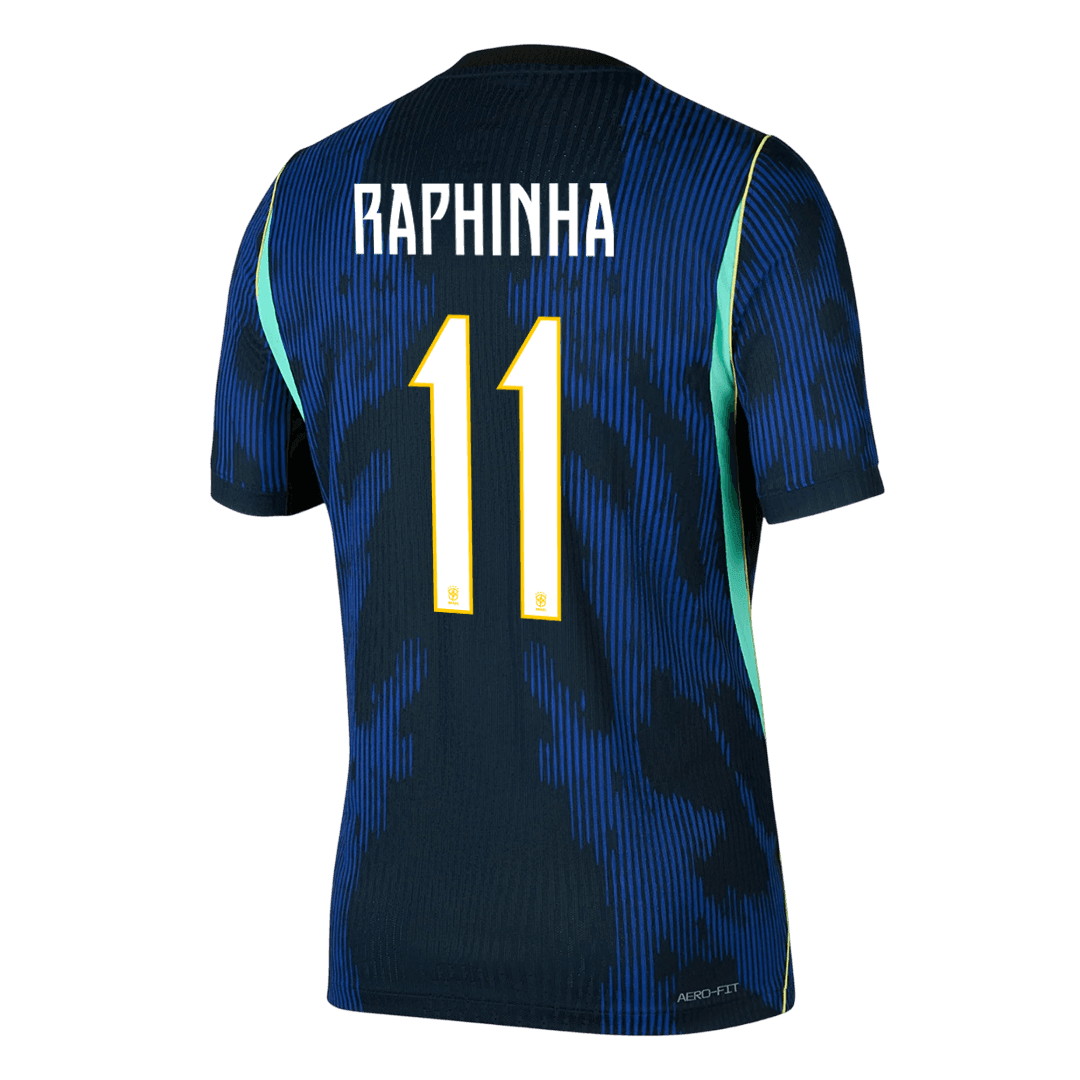 Versão do Jogador RAPHINHA #11 Brasil Fora Copa do Mundo Futebol Camisas 2026 Marinha