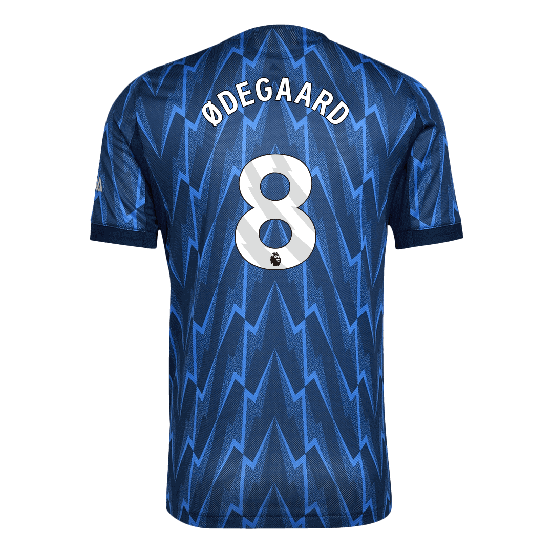 Jogador ØDEGAARD #8 Arsenal Fora Futebol Camisas 2025/26 Azul
