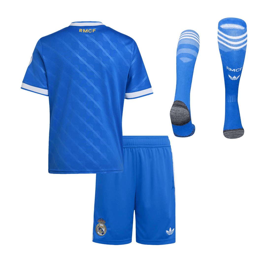 Real Madrid Infantil
Fora Terceira Futebol Camisa Conjunto (Camisa+Shorts+Meias) 2025/26 Azul