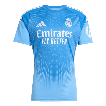 Real Madrid Goleiro Futebol Camisa 2025/26 Azul camisola de futebol