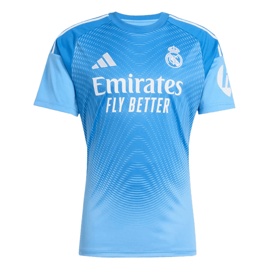 Real Madrid Goleiro Futebol Camisa 2025/26 Azul camisola de futebol