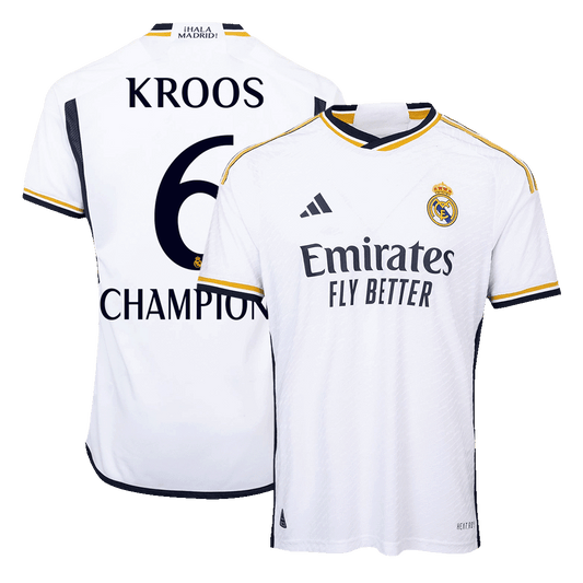Camisola de futebol Jogador CHAMPIONS KROOS #6 Real Madrid Home 2023/24 2025/26