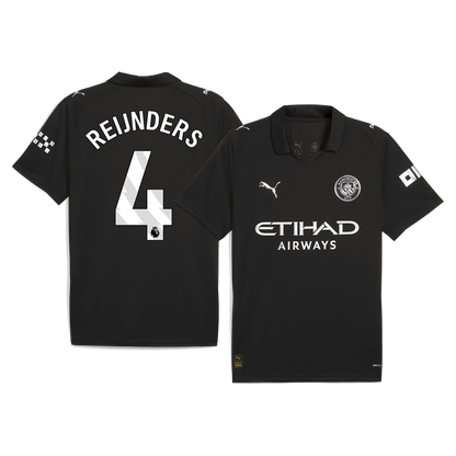REIJNDERS #4 Manchester City Fora Camisa 2025/26 Preto camisola de futebol
