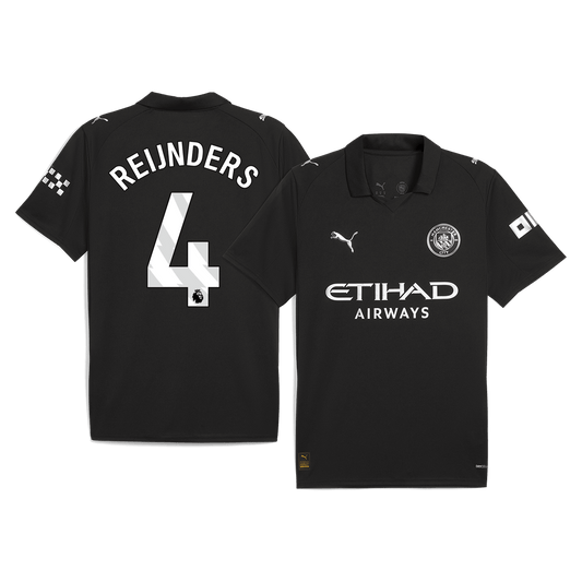 REIJNDERS #4 Manchester City Fora Camisa 2025/26 Preto camisola de futebol
