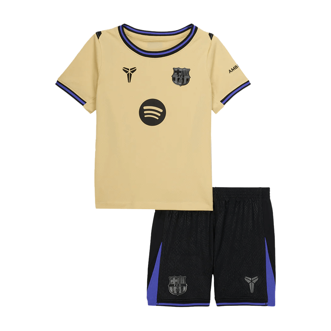 Barcelona 
 Fora 
Camisas Infantis 
Conjunto 2025/26 
 Amarelo camisola de futebol