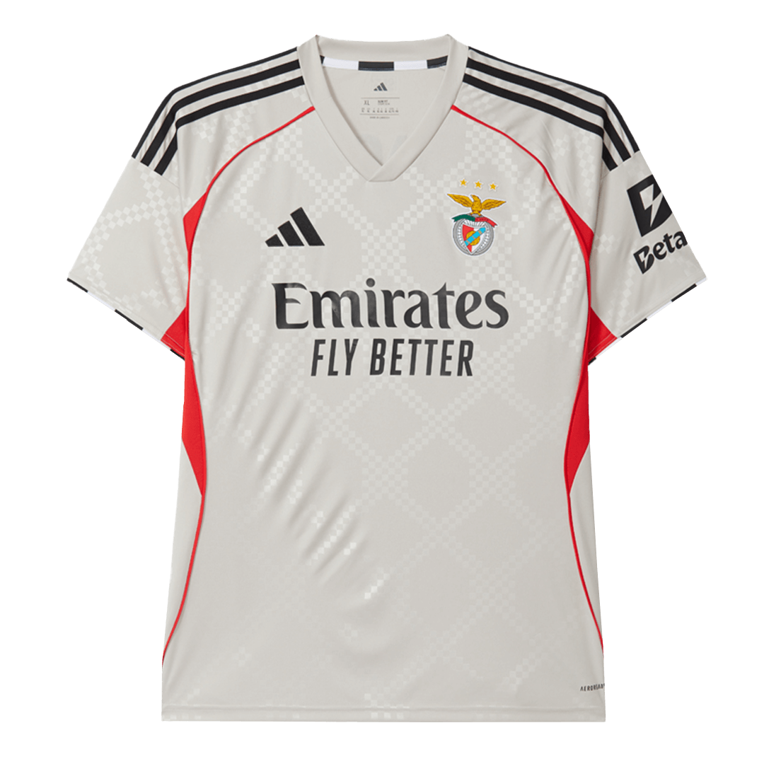 Benfica Fora Camisa 2025/26 bege camisola de futebol