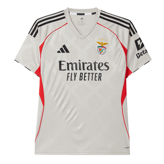 Benfica Fora Camisa 2025/26 bege camisola de futebol