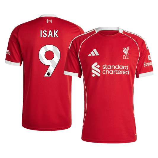 ISAK #9 Liverpool Casa Camisa 2025/26-Vermelho camisola de futebol
