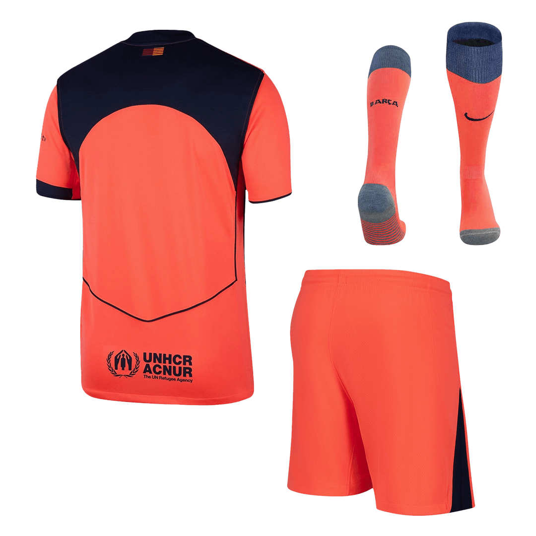 Barcelona 
 Fora Terceira Camisa Conjunto(Camisa+Calções+Meias) 2025/26 Laranja