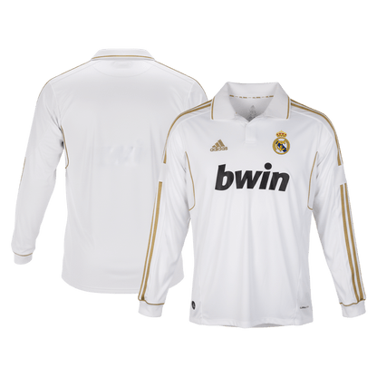 Retrô Real Madrid Casa Manga Longa Camisa 2011/12 Branco