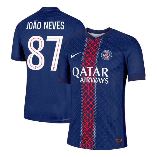 Jogador JOÃO NEVES #87 PSG Casa Futebol Camisas 2025/26 Marinha camisola de futebol