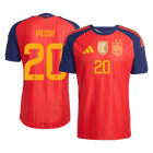 Versão do Jogador PEDRI #20 Spain Casa Copa do Mundo Futebol Camisas 2026 Vermelho