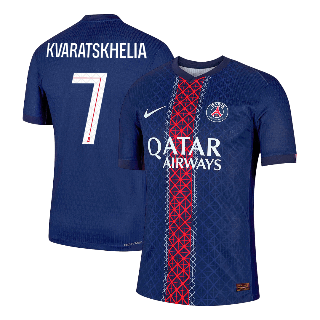 Jogador KVARATSKHELIA #7 PSG Casa Futebol Camisas 2025/26 Marinha camisola de futebol