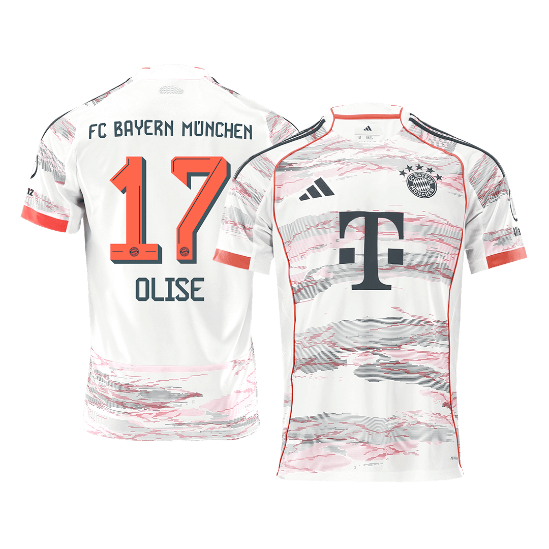 OLISE #17 Bayern Munich Fora Camisa 2025/26 Branco camisola de futebol