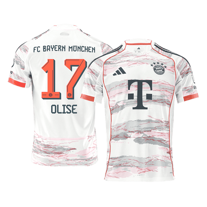 OLISE #17 Bayern Munich Fora Camisa 2025/26 Branco camisola de futebol