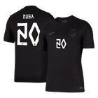 Versão do Jogador NUSA #20 Noruega Fora Copa do Mundo Futebol Camisas 2026 Preto