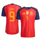 Versão do Jogador GAVI #9 Spain Casa Copa do Mundo Futebol Camisas 2026 Vermelho