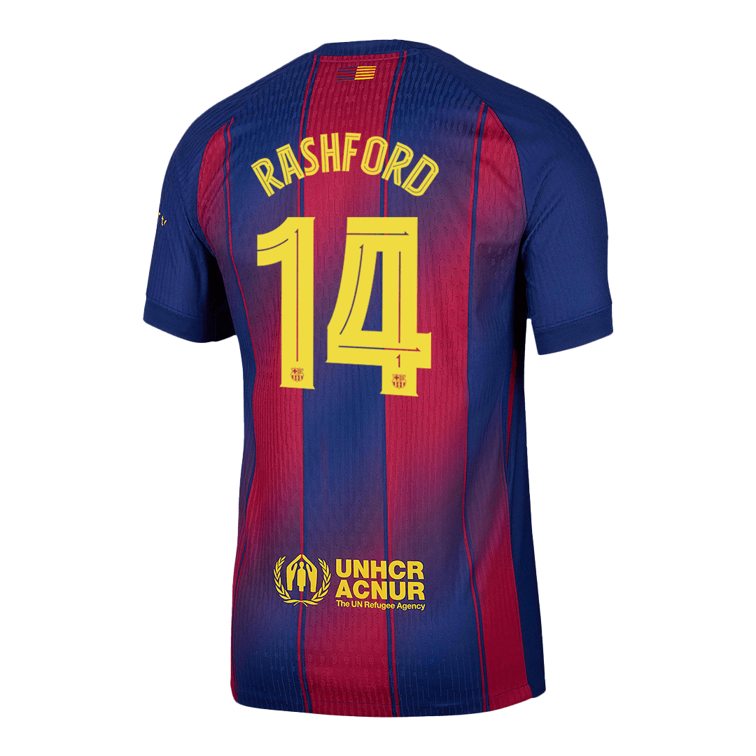 Jogador RASHFORD #14 Barcelona Casa UCL Futebol Camisas 2025/26