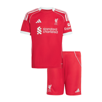 Liverpool Infantil 
 Casa Futebol Camisa Conjunto (Camisa+Shorts) 2025/26 Vermelho camisola de futeb