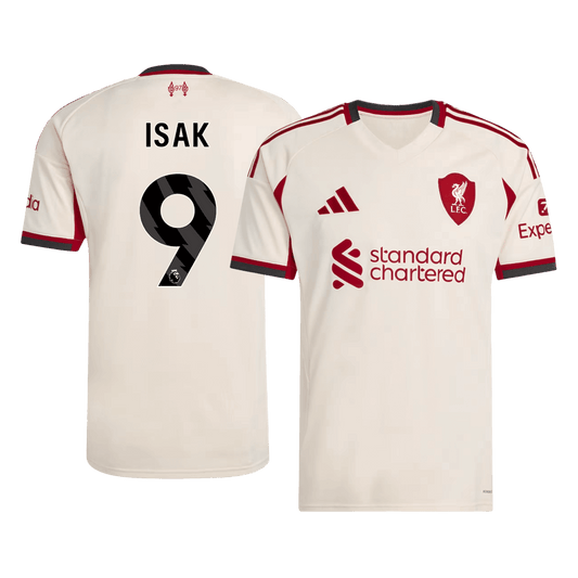 ISAK #9 Liverpool Fora Camisa 2025/26- Branco camisola de futebol