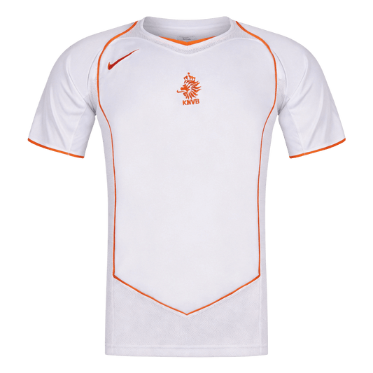 Retrô Países Baixos Fora Camisa 2004 Branco