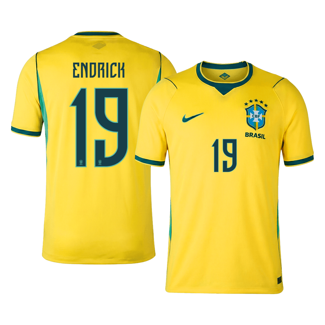 ENDRICK #19 Brasil Casa Copa do Mundo Camisa 2026 Amarelo