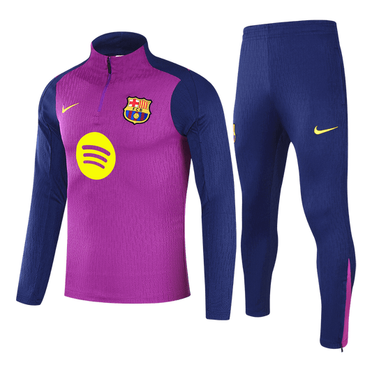 Barcelona Zíper Moletom Conjunto (Top+Calças) 2025/26 Roxo camisola de futebol