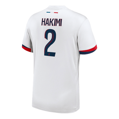 Jogador HAKIMI #2 PSG Fora Futebol Camisas 2025/26 Branco