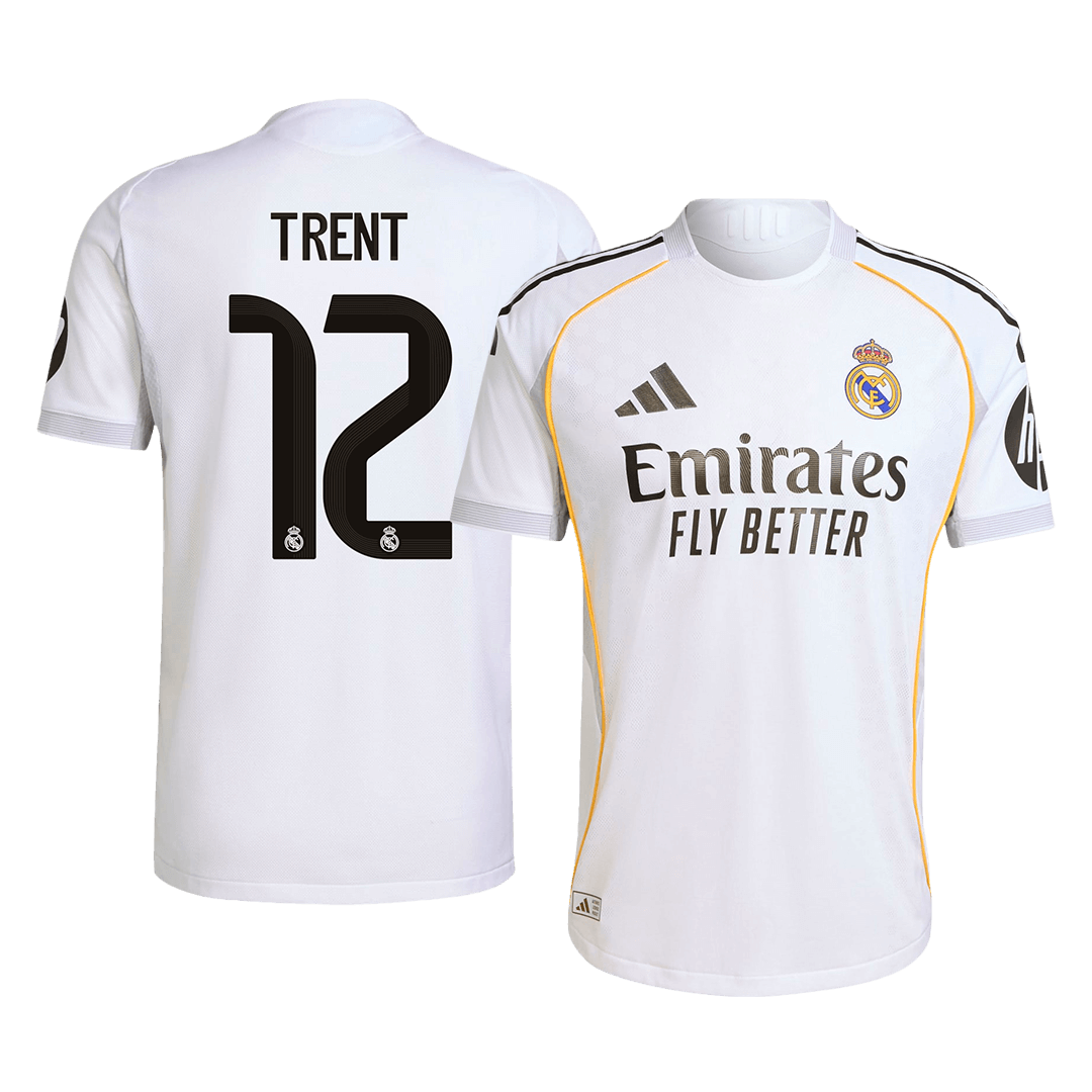 Jogador TRENT #12 Real Madrid Casa Futebol Camisas 2025/26 Branco camisola de futebol