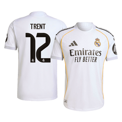 Jogador TRENT #12 Real Madrid Casa Futebol Camisas 2025/26 Branco camisola de futebol
